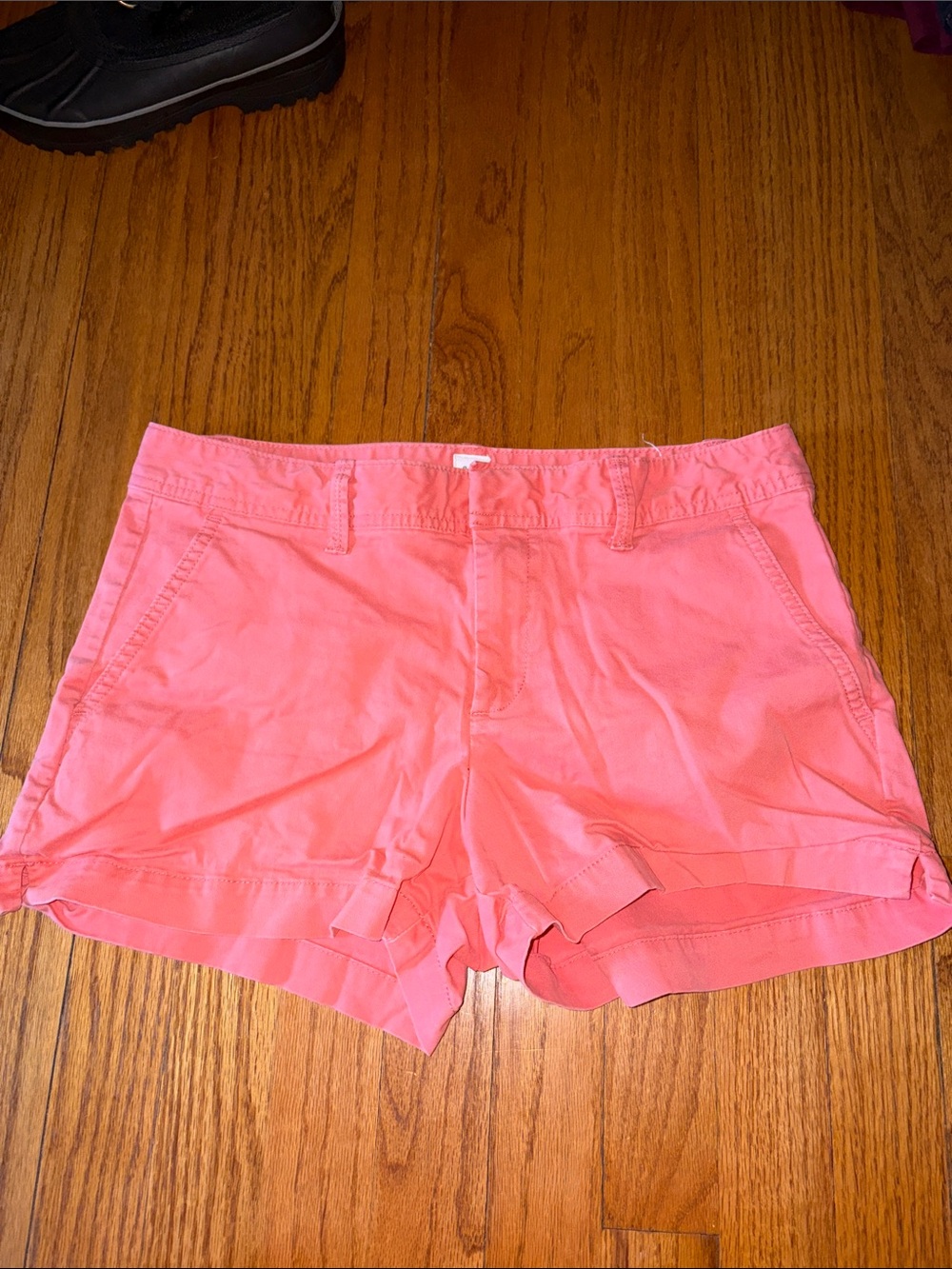GAP Coral Pink High-Waist Cotton Shorts